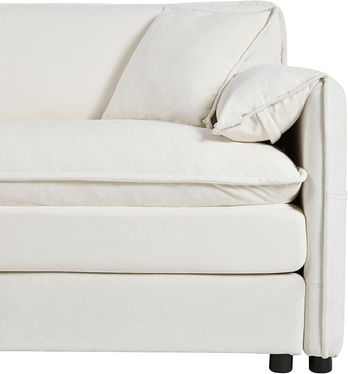 109-Inch U-Shaped Sectional Cloud Sofa Oversized Modular 5 Seaters Sofa Couch with 2 Ottoman Chaise and Pillow Armrest, Chenille Upholstered Convertible Cloud Couch
