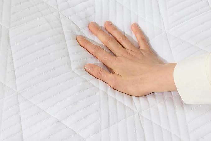 Amazon Basics Memory Foam Mattress, Medium-Firm, Cooling Gel, Queen Size, CertiPUR-US Certified Foam, 80 x 60 x 10 inches, White/Gray, Guest Room