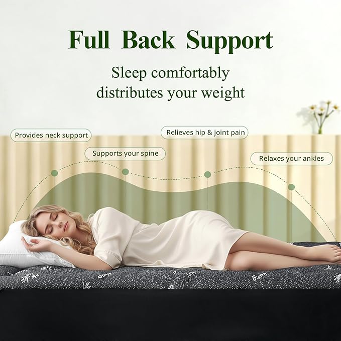 California King Mattress Topper, Viscose Derived from Bamboo Thick Pillow Top Mattress Pad with Deep Pocket, Naturally Cooling for Hot Sleepers, Soft for Back Pain Relief, Premium Dark Grey
