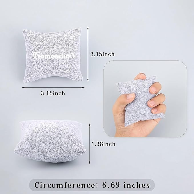 Framendino, 20 Pack Gray Velvet Watch Pillow Bracelets Pillows Bangle Cushions Jewelry Display for Gift Box