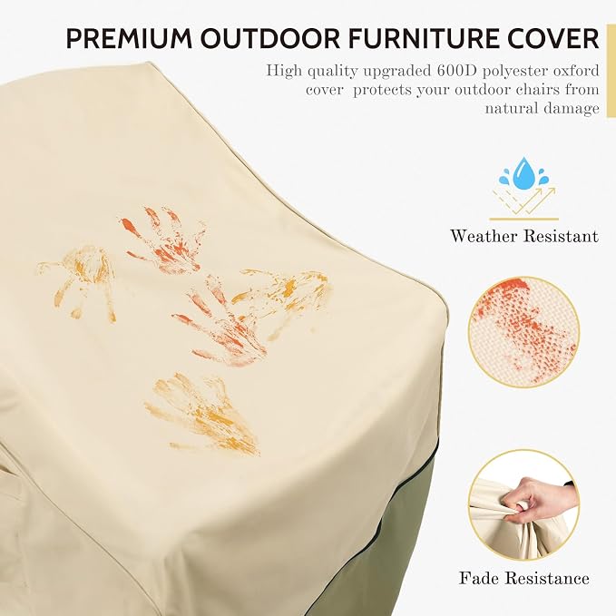 COSFLY Patio Furniture Covers Waterproof, Outdoor Chair Covers 1 Pack Heavy Duty - Fits up to 29W x 30D x36H Inches (1 Pack) - Image 4