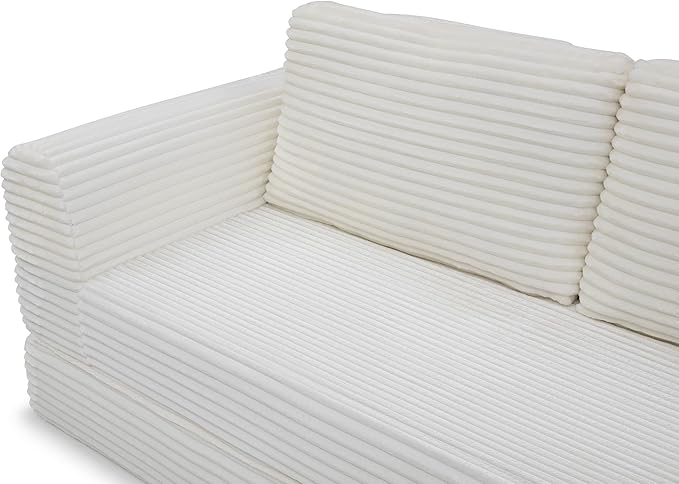 Foldable Boneless Love Seat Couches in a Box, Modern Floor Foam Sleeper Sofa Bed 2-in-1 Convertible Cloud Sofa for Home Apartments Bedroom