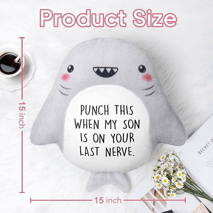 Funny Daughter in Law Gifts - Novelty Cute Shark Pillow- Mothers Day/Wedding/Bridal Shower/Birthday Gifts for Daughter in Law, Future DIL, Sons Girlfriend, 15?€???15?€?
