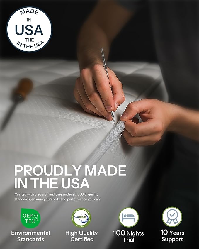 Life Balance 12 Inch Full Size Mattress, Cooling Memory Foam Bed Mattress Made in USA, Full Colchones in a Box, Medium Firm, CertiPUR-US Certified, Pressure Relief, Motion Isolation, CY-12-F