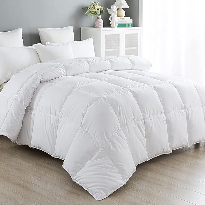 Cozynight Down Alternative Comforter-All Season King Comforters Duvet Insert with Corner Tabs-Lightweight Breathable Reversible White Comforter 106x90 inches