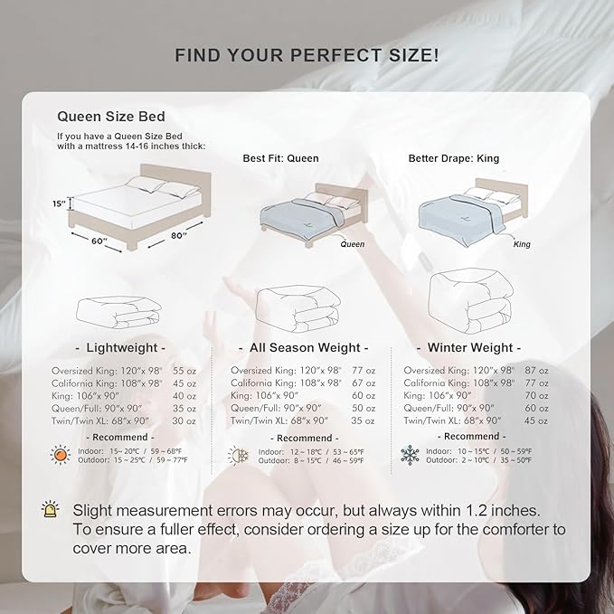 Royoliving Premium White Lightweight Feathers Down Duvet Insert Comforter Queen Size Summer Cooling Blanket, 100% Cotton Cover with Coner Tabs (90x90, 35 oz)