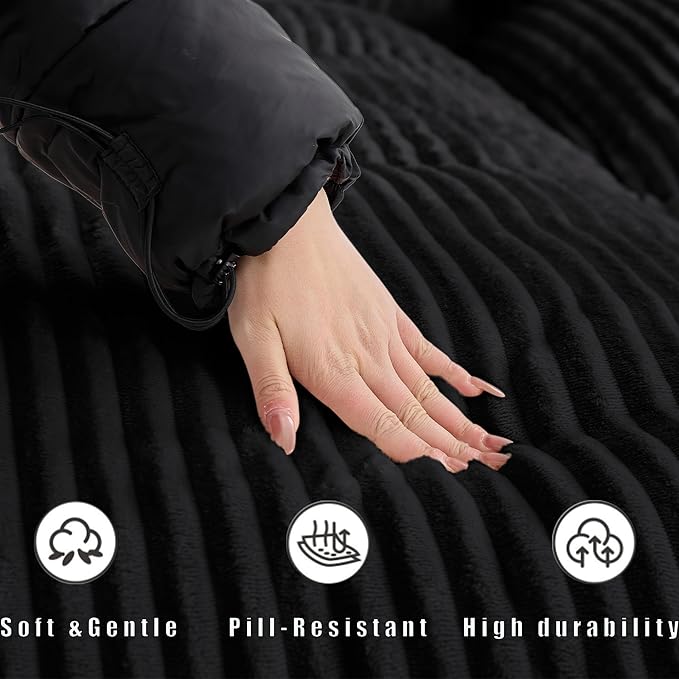 149" Oversized U Shaped Cloud Modular Sectional Sofa Boneless Couch with Double Chaise,Free Combination Convertible Floor Sofa Bed with Storage Pockets and Pillows | No Assembly