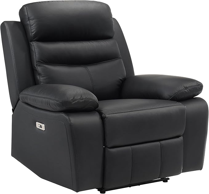 Lexicon Recliner Chair Living Room Leather Match Reclining Sofa Chair, Home Theater Seating, Wall Hugger Recliner, Power Recliner Sofa Chair for Living Room/Office/Apartment, Black