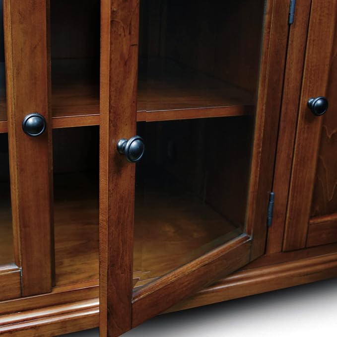 Leick Home 87360 TV Stand with Enclosed Storage For 65" TV's, Westwood Brown Cherry - Image 6