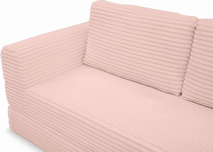Foldable Boneless Love Seat Couches in a Box, Modern Floor Foam Sleeper Sofa Bed 2-in-1 Convertible Cloud Sofa for Home Apartments Bedroom