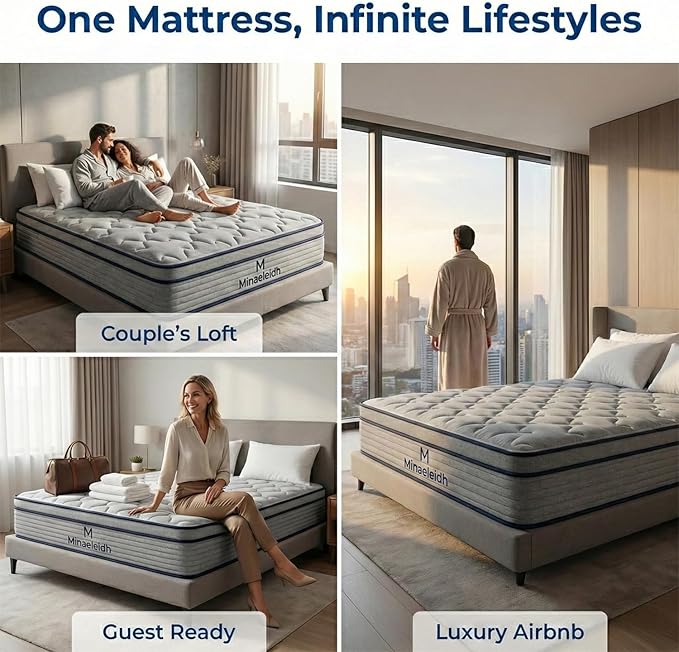 Full Size Mattress 12 Inch, Medium Firm Boxed Hybrid Mattress, Cooling Gel Memory Foam & Motion Isolation Pocket Coils, 350lbs+ Edge Support, Fiberglass-Free, 365-Night Trial, for Couples, Guest Room