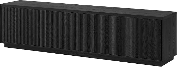 Henn&Hart Fluted TV Stand for TVs up to 85" with 2 Concealed Ribbed Storage Cabinets and Adjustable Shelves for Living Room, Family Room, or Office, Natural Black - Image 8