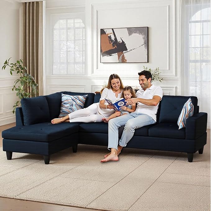 FONTOI L Shaped Sectional Couch with Otttoman, 97" Sectional Sofa for Living Room Modular Couches for Bedroom, Apartments