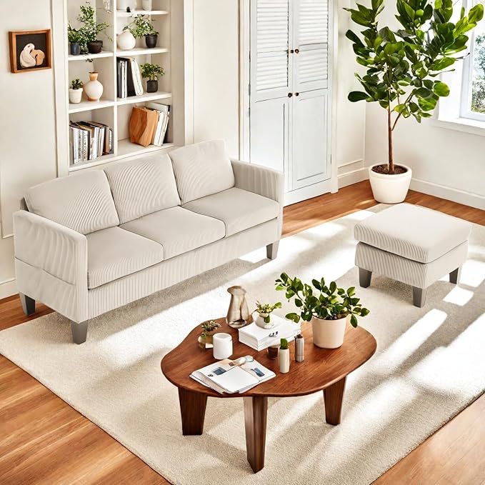 L Shaped Couch, Convertible Sleeper Sofa Bed with Chaise Lounge Storage, Sectional Couches for Living Room, Lounge Sectional Couch for Apartment and Small Spaces, Off-White