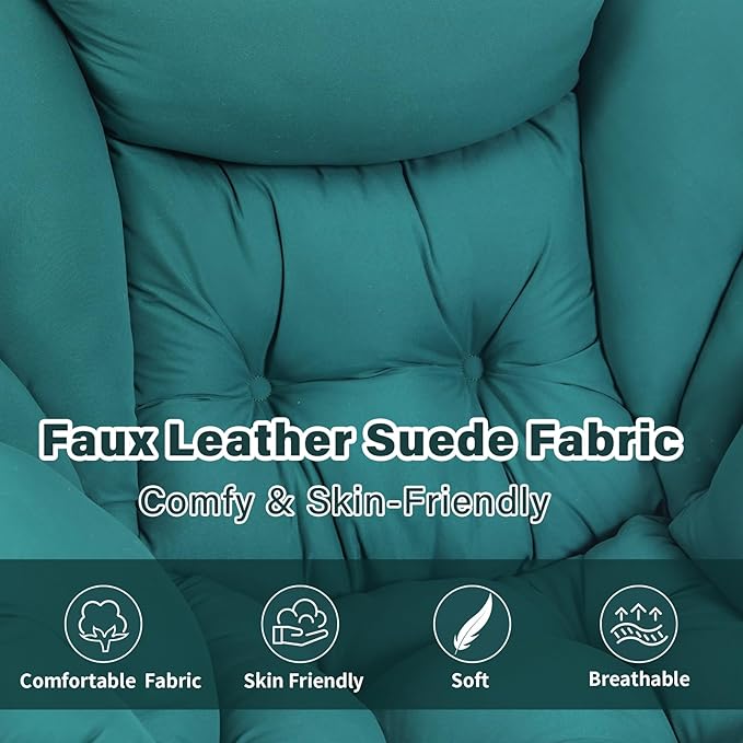 Lazy Chair with Ottoman, Modern Accent Chair Contemporary Sofa Chair with Armrests, Reading Chair and Folding Footstool Set for Living Room, Bedroom, Office