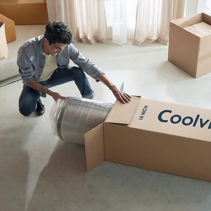 Coolvie 14 Inch Queen Hybrid Mattress, Cooling Gel Memory Foam with Individually Pocketed Coils, Medium Firm Support for Pressure Relief & Motion Isolation, Fiberglass Free, CertiPUR-US Certified Foam