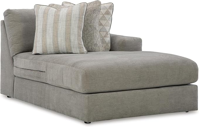 Signature Design by Ashley Avaliyah Modern Modular Anti Sag Right-Arm Facing 4-Piece Sectional with Reversible Cushions and 6 Accent Pillows, Gray