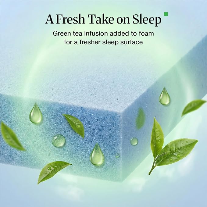 LIFEMENT Queen 12 Inch Cooling Green Tea Memory Foam Mattress in a Box | Medium Firmness, Guest Bed, Fiberglass Free, CertiPUR-US & Oeko-TEX Certified Foam, 80''L x 60''W