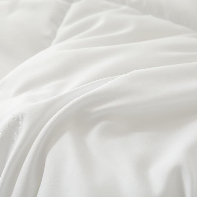 Dorrin Nessin Down Alternative Comforter Duvet Inserts Queen Size 90x90 All Season, Ultra Soft Double Brushed Microfiber Shell, Classic Box Stitched with 8 Corner Tabs