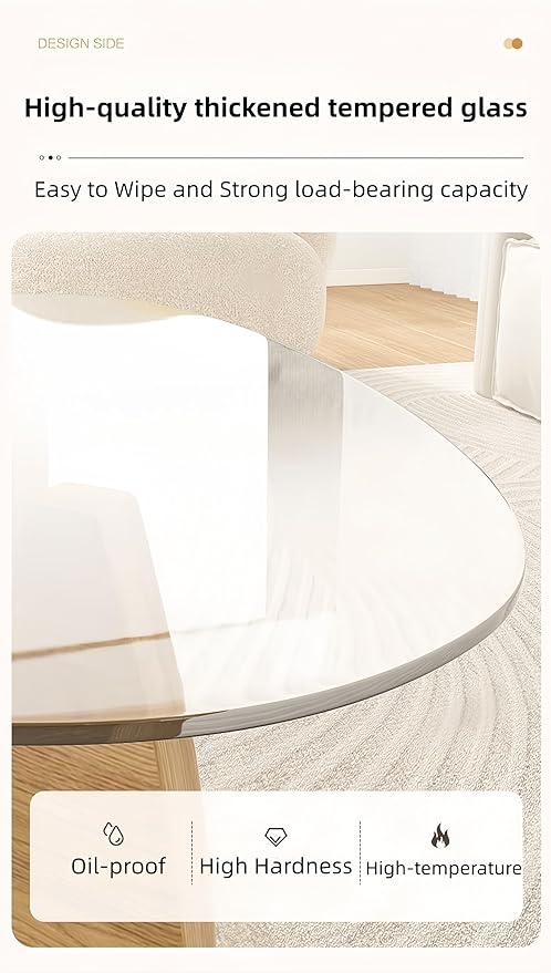 Modern Glass Coffee Table for Living Room, Small mid Century Coffee Table, Stylish Coffee Tables Suitable for Bedroom Living Room Reception Office Tables (Walunt+Brown, Small 32.6in)