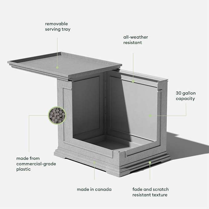 Veradek Brixton Tray Table - 2-in-1 Outdoor Side Table with Storage and Tray for Patio/Porch | Durable All-Weather Resistant | Classic & Functional - Image 4