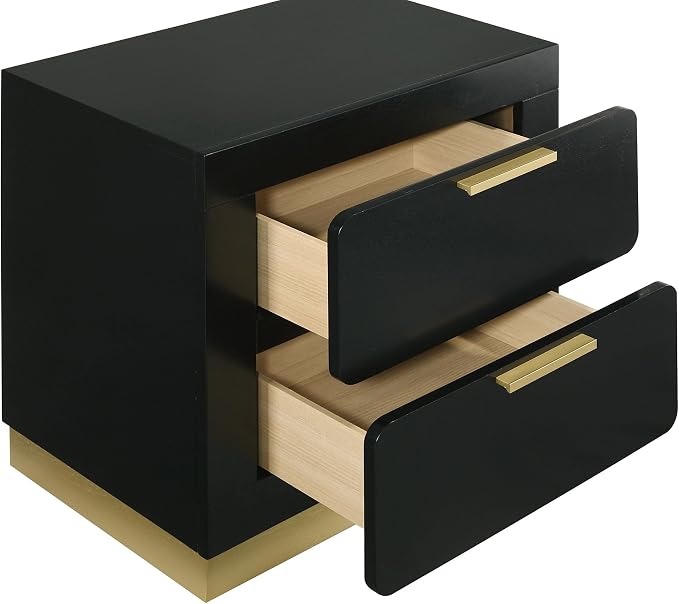 Coaster Home Furnishings Caraway Contemporary Wood 2-Drawer Bedroom Nightstand Bedside Table Organizer Unit Black 224782 - Image 11