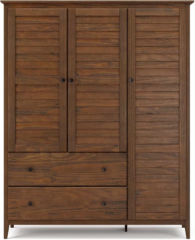 Grain Wood Furniture Greenport 3-Door Wardrobe, Brushed Walnut