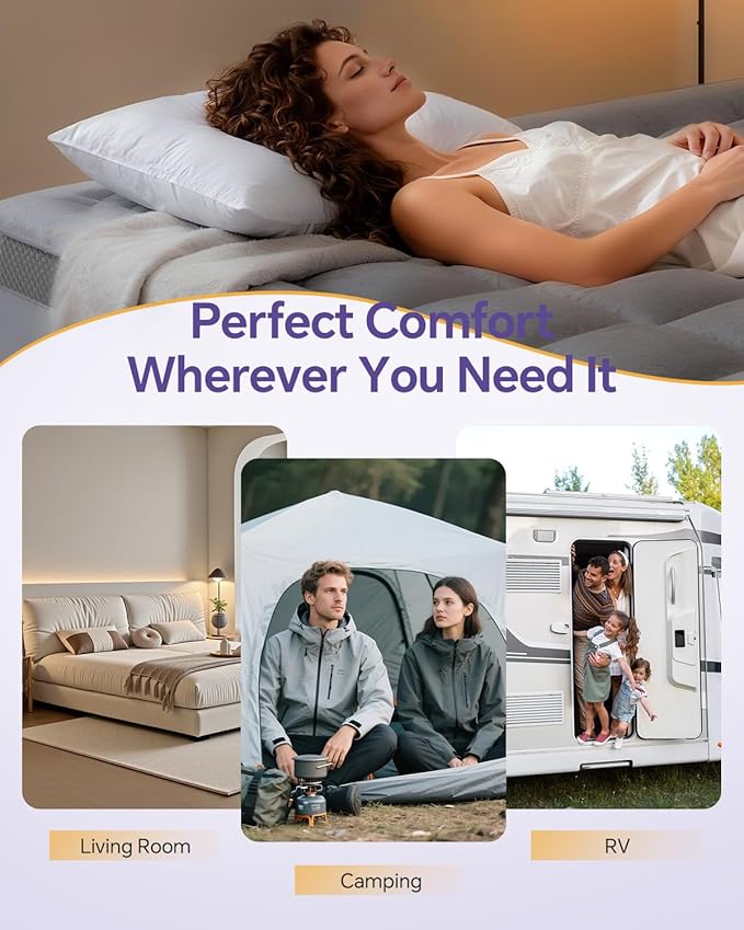 ChiXpace Dual Layer 4 Inch Memory Foam Mattress Topper Twin - 2 Inch Gel Memory Foam and 2 Inch Pillow Top Mattress Pad, 7-Zone Egg Crate Twin Size Mattress Topper (Grey)