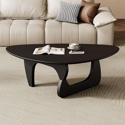 Mid Century Modern Coffee Table - Black Wooden Coffee Table for Living Room,Center Table Suitable for Bedroom Living Room Reception Office Tables (Black, Large 45 * 29 * 16in)