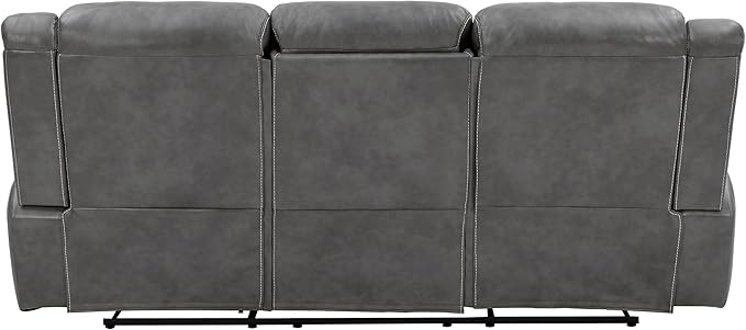 Coaster Home Furnishings - Conrad - Fabric - Upholstered Motion Reclining Sofa with Power Outlet, Padded Headrests and Wall Hugger Design - Living Room - Grey - 650354