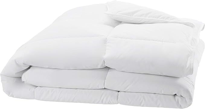 Amazon Basics White Down Alternative Comforter and Duvet Insert with Corner Tabs, Machine Washable, Twin, All-Season