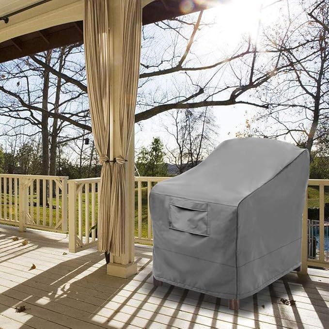 Vailge Patio Chair Covers, Lounge Deep Seat Cover, Heavy Duty and Waterproof Outdoor Lawn Patio Furniture Covers (Large, Grey) - Image 8