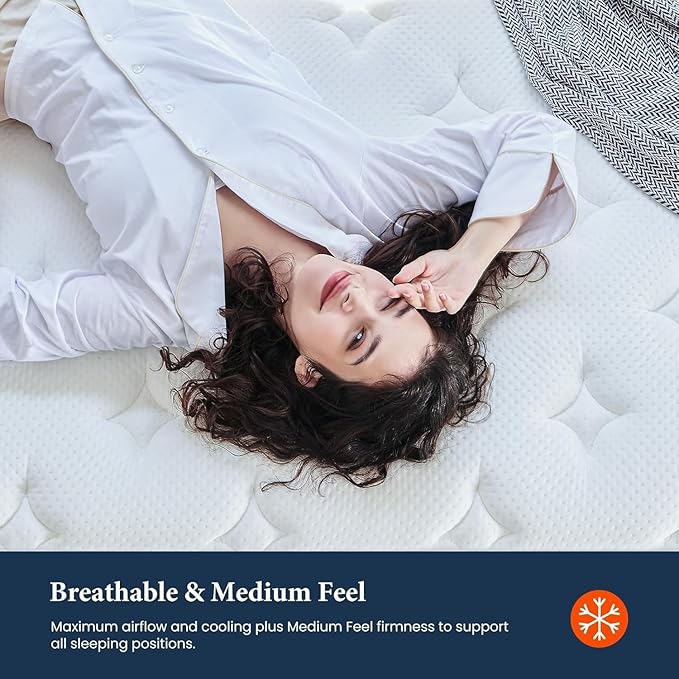 Coolvie King Size Mattress 14 Inch for Back Pain, Cooling Hybrid King Mattress in a Box, Certified Memory Foams & Fabric, Pressure Relief with Medium Firm Support, Pocket Spring for Motion Isolation