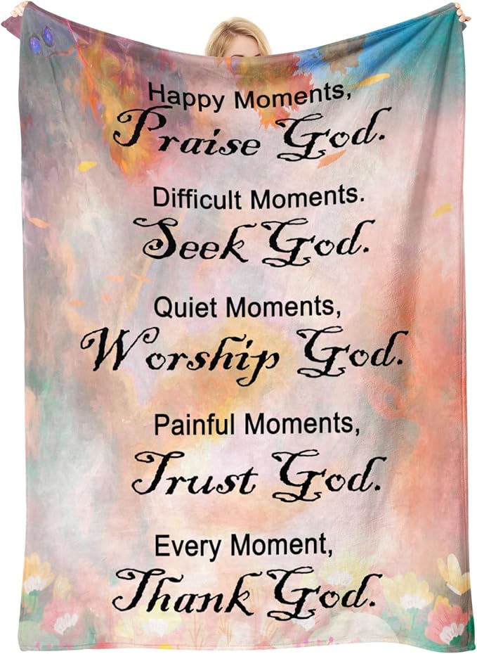 COMFAR Christian Gifts for Women Faith, Inspirational/Religious/Spiritual Gifts for Adults, Soft Throw Blankets for Women/Men, Personalized Blankets for Adults 40"x 50" (Pack of 2)