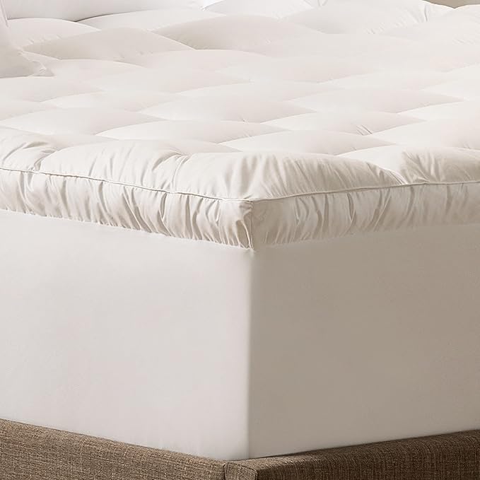 SERTA Down Illusion Soft Hypoallergenic 2 inch Pillowtop Simple Fit Mattress Topper, Full, White