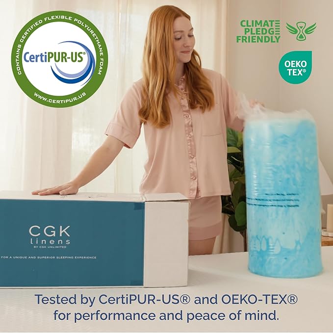 2 Inch Short Queen Memory Foam Mattress Topper - Cooling Gel Infused Bed Topper - Soft Ventilated Mattress Pad for Pressure Relief & Pain-Free Sleep - CertiPUR-US & Oeko-TEX