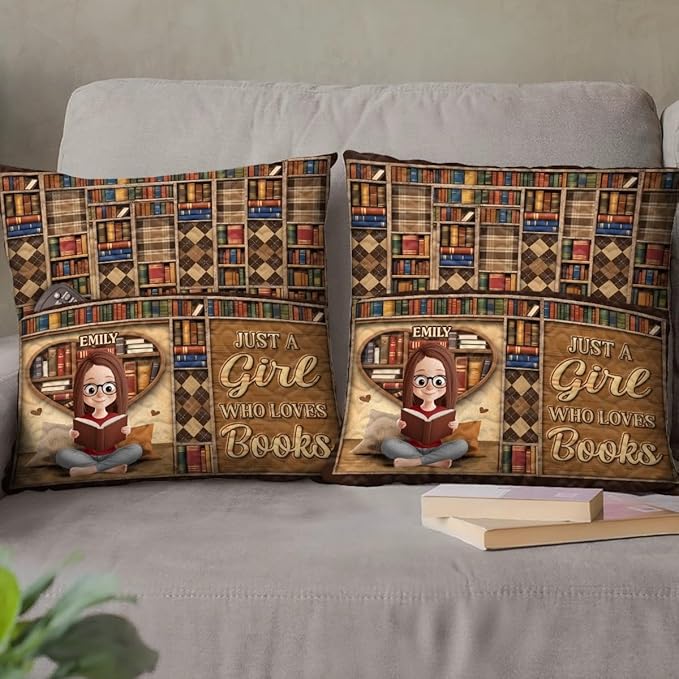 Custom Pocket Pillow, Personalized Bookish Gifts for Book Lovers, Bookworms, Readers, Warmth Lives in Stories, Librarian Gift for Readers Authors, Throws Pillow for Women