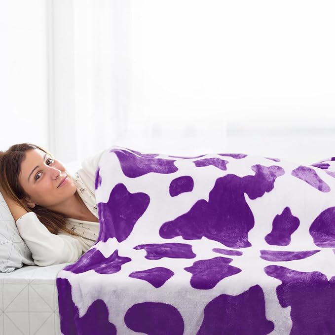 HSEEC Warm Blanket Purple Throw Blankets Fleece Blanket Soft for Bed