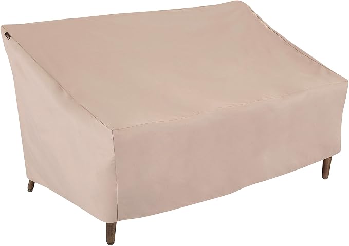 Modern Leisure Chalet Patio Loveseat Cover - Weather-Resistant Fabric - Outdoor Furniture Protection Perfect for Patio, Deck, and Porch - 66" L x 40" W x 39" H - Beige - 1-Pack by ModernLeisure-SafeguardYourLeisureLifestyle