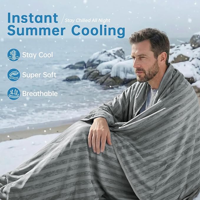 Guohaoi Cooling Blanket (90"x90"Queen Size) for Hot Sleepers and Night Sweats,100% Oeko-Tex Certified,Arc-Chill Q-Max >0.5 Cool Fiber,Ultra Cold Breathable,Comfortable,All-Season.
