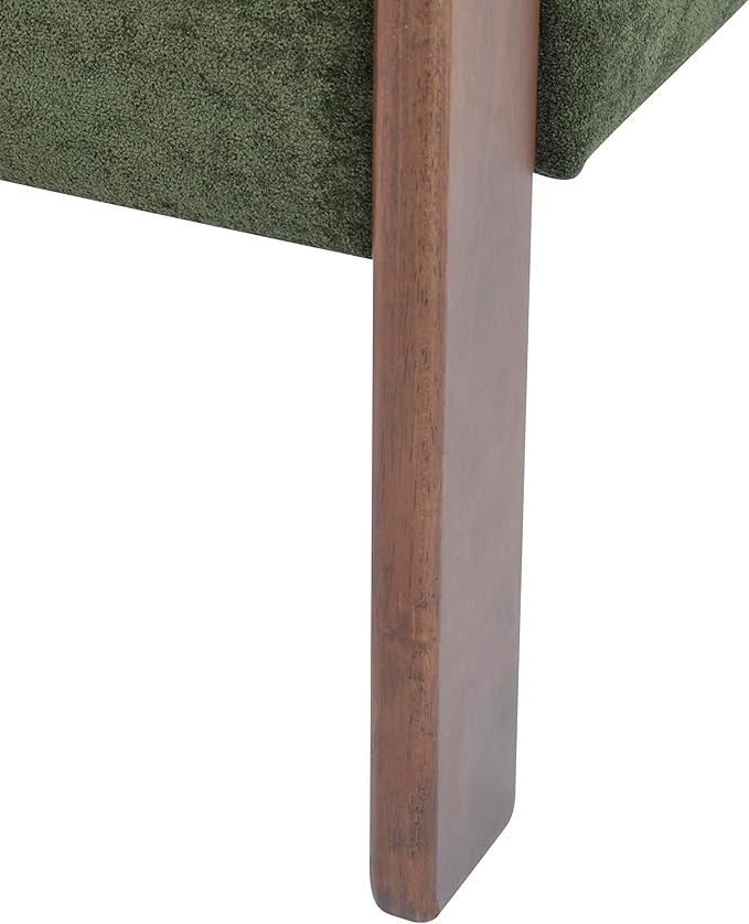 Christopher Knight Home Nettie Modern Accent Chair for Living Room, Velvet Fabric Single Lounge Sofa Chair with Wooden Frame, Comfy Reading Chair for Bedroom, Lounge Armchair with Cushion, Olive Green