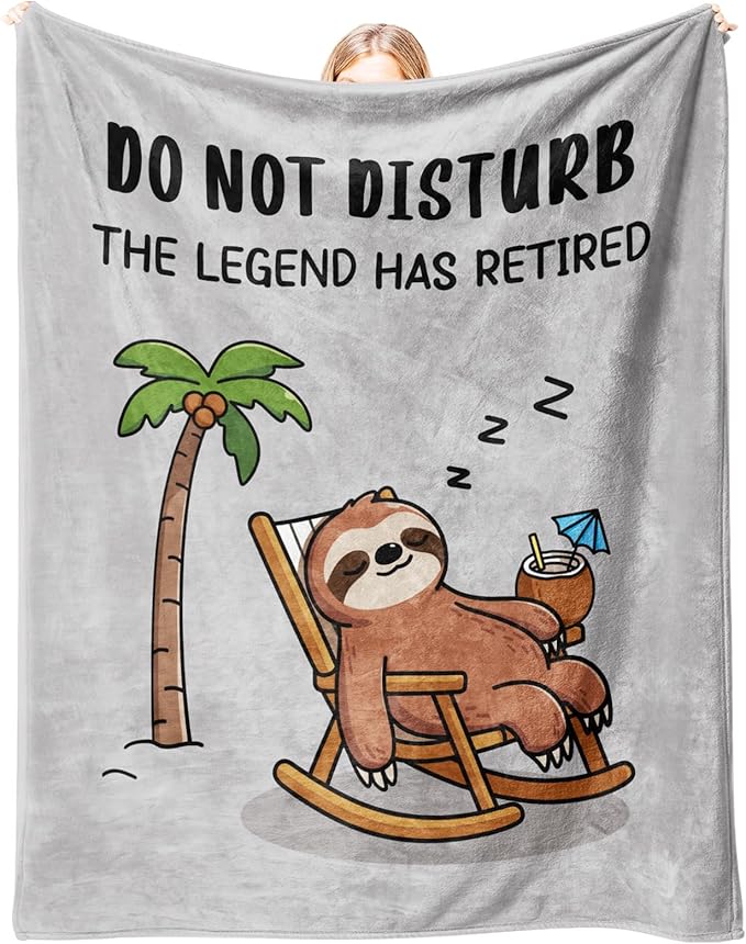Retirement Gifts for Men 2026, Soft Flannel Retirement Blanket, Funny Retired Gifts for Men, Retirement Gift for Dad Grandpa Uncle - 50’’ x 60’’