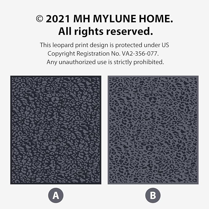 MH MYLUNE HOME Ultra Soft Leopard Throw Blanket (50x60 inches) Microfiber Blanket Plush Warm Reversible Cheetah Blanket Leopard Pattern Throw for Couch Bed Sofa - Dark Blue and Charcoal Gray, 50"x60"