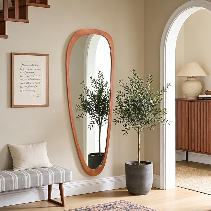 WallBeyond Asymmetrical Mirror, Irregular Mirror Full Length, Boho Wall Mirrors Decorative for Bedroom Living Room Entryway Hall, Mid Century Modern Decor 60" H x 22" W - Image 2