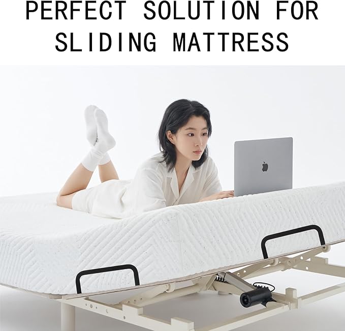Mattress Retainer Bar Bracket (H3.5) - Keeps Mattress from Sliding on Platform Beds, Adjustable Beds, RV & Camper Mattresses - Black Slide Stopper Rails