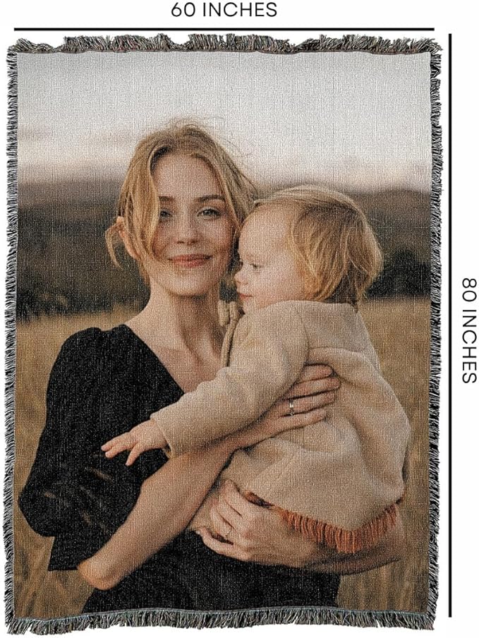 Pure Country Weavers Personalized Woven Photo Blanket - Not Printed - Custom Gift Picture Tapestry Throw 100% Cotton - Made in The USA (60x80)