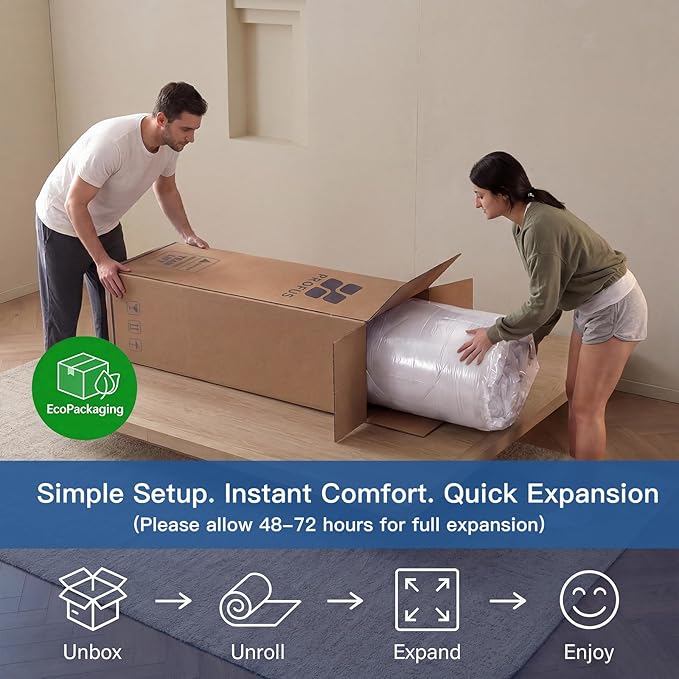 Profus 6 Inch Twin Mattress with Bonnell Spring, Twin Mattress for Kids, Memory Foam Mattress for All Night Sleep & Pressure Relief, Certified Safe Foams & Fabric, Fiberglass Free Mattress in A Box