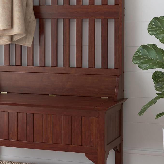 Homestyles General Line Cherry Hall Tree with Bench - Image 5