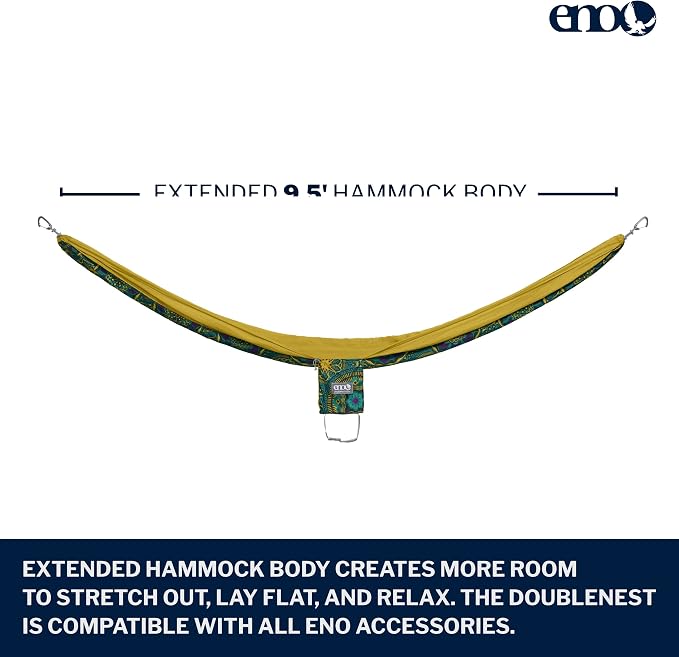 ENO, Eagles Nest Outfitters DoubleNest Lightweight Camping Hammock, 1 to 2 Person, Special Edition Colors, ATC - Image 2