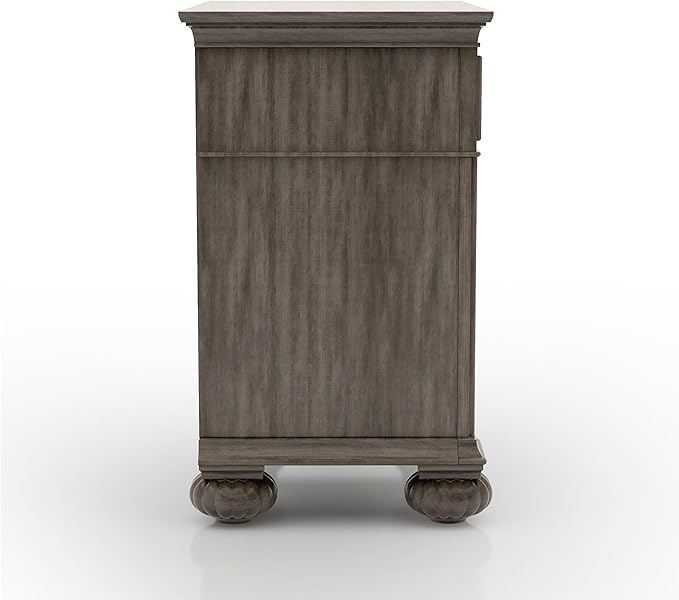 Furniture of America Malierd Traditional Wood 5-Piece Bedroom Set, Panel Queen-Size Bed, 3-Drawer Nightstands, Dresser and Mirror, Box Spring Required for Bedroom, Gray